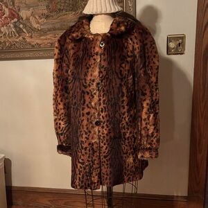 Leopard Print  Fur Coat
